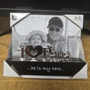 Silver 'I ♥ Papa' Tabletop Photo Frame